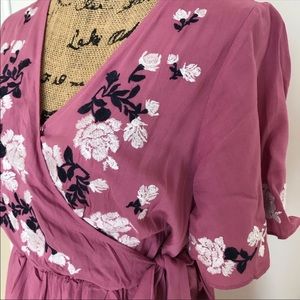 Boutique spring pink wrap dress